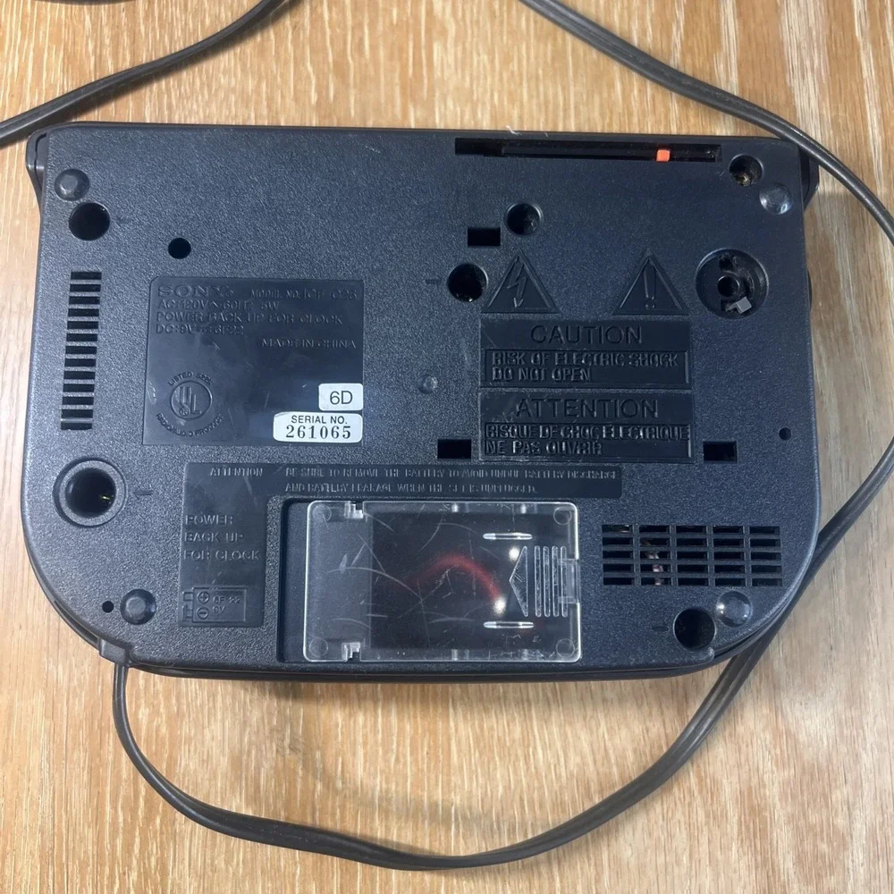 Sony Alarm Clock Model ICF-C25 Vintage Dream Machine Tested‎ Black Vintage AM FM